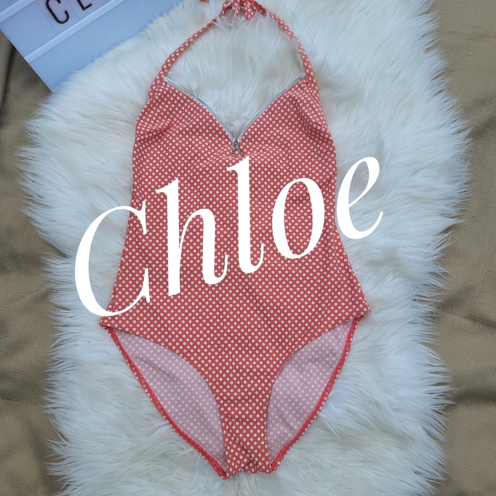 Chloe one piece polka dot bathing suit size 44 (M)